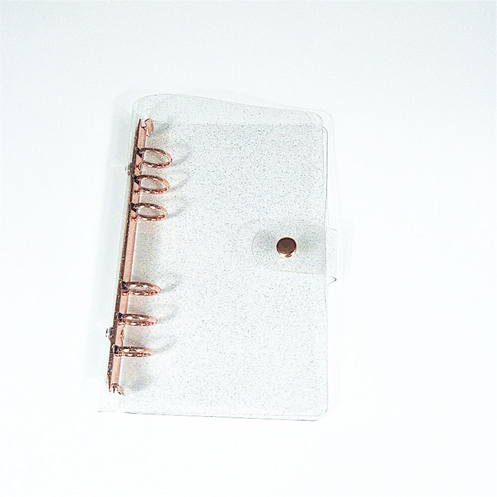 A5/A6 Glitter Sequins Loose Leaf Notebook Inner Core Cover 6 Rings Gold Rose Gold File Folder Binder Ring Kawaii Stationery: A6 rose gold