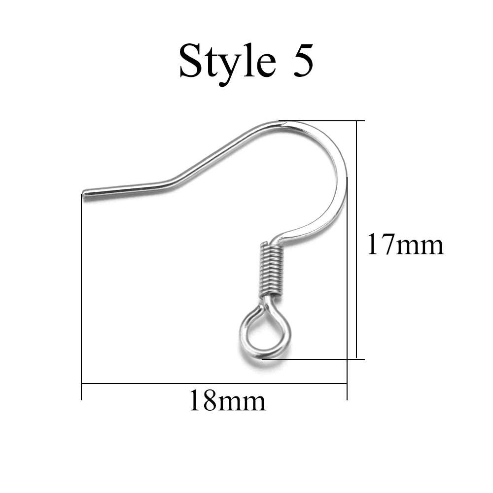 50 unids/lote de ganchos para pendientes de acero inoxidable hipoalergénicos para hacer joyas, gancho para la oreja, pendientes Diy, cierres para pendientes, accesorios: Rojo