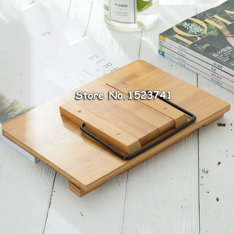 5 niveles de ajuste de altura reposacabezas de lectura Tablet Cook casa, soporte de libro de sala de estudio soporte de libro de cocina plegable páginas bambú fijo