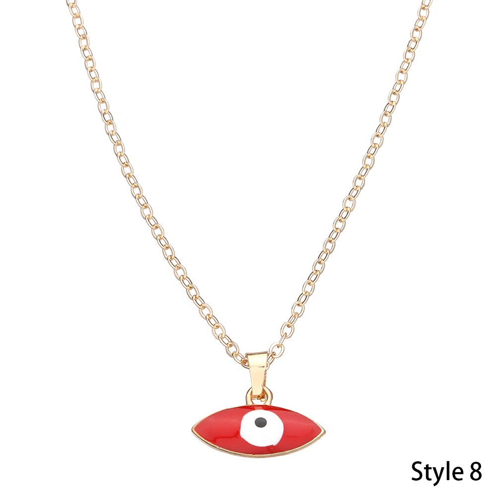 New Fashion Creative Evil Eye Pendant Necklace girocollo collana Charm amuleto collana regalo per donna uomo: Style 8