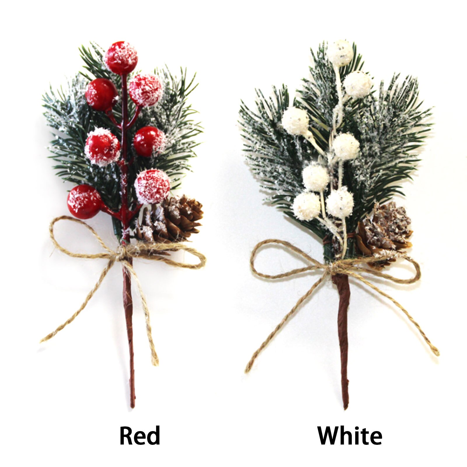 10pcs Plant Decorations Christmas bouquet Pine Needles Christmas Accessories 15cm Xams ornaments Holidays Tree Ornament Making
