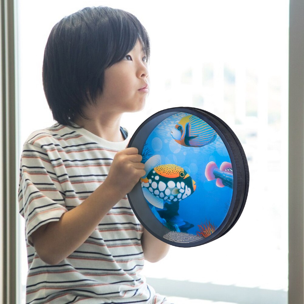 Educational Musical Tambourine Drum Cartoon Ocean Hand Drums Musical Percussion Instruments for Beginners