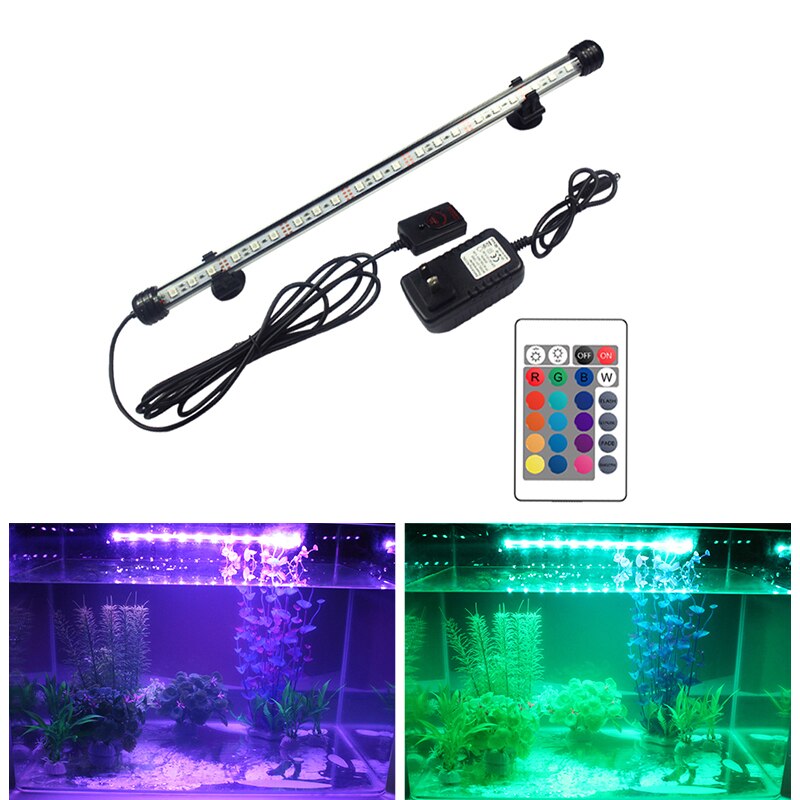 LED Aquarium Fish Tank Light Waterproof Bubble Pump Bar Light 19/29/39/49CM Underwater Aquarium Lamp Aquariums Decor Lighting EU