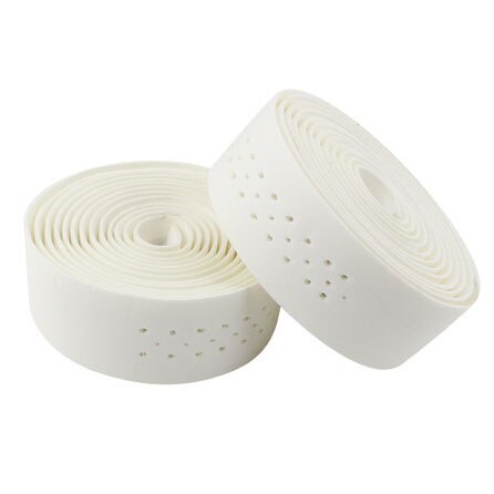 Cinta perforada de cuero PU para manillar de bicicleta, 2 rollos, transpirable, suave, engranaje fijo, accesorio de ciclismo, MICCGIN: TP01-White