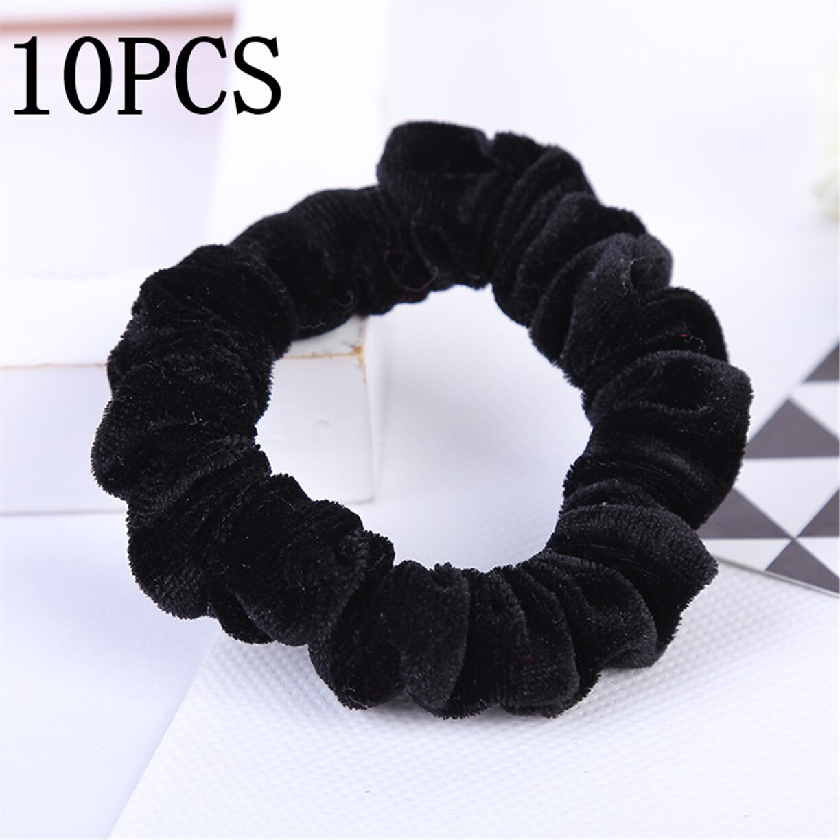 Paquete de Scrunchies del pelo de terciopelo para niña, bandas elásticas para el pelo, conjunto de soporte para cola de caballo, accesorios para el cabello, sólido, sin arrugas, 10/6 Uds./lote