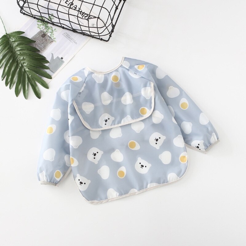 Baby Kids Peuter Lange Mouwen Sjaal Waterdicht Art Kiel Voeden Bib Schort Pocket Baby Jongens Meisjes Burp Doek