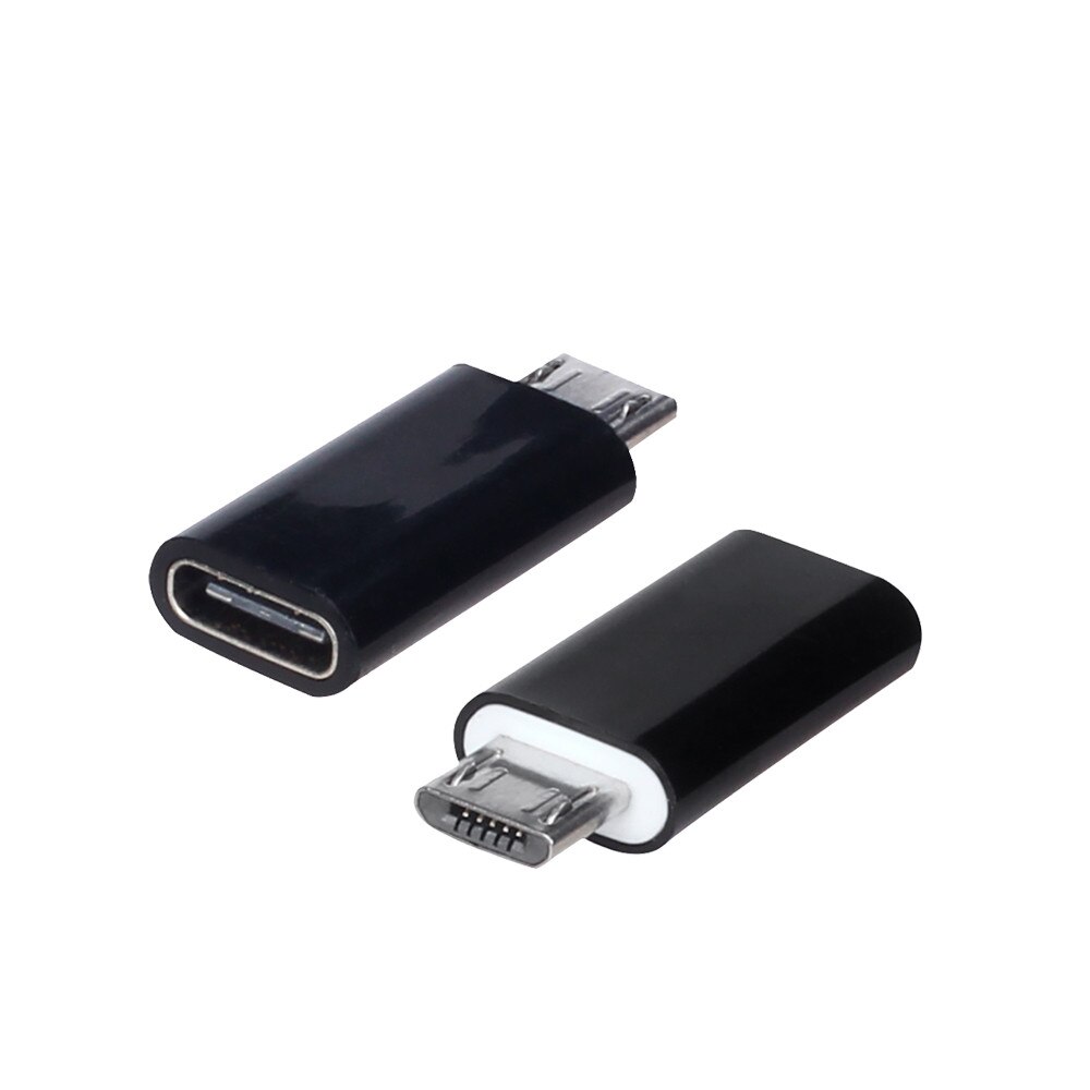 Micro USB Adapter Kabel Micro USB male naar Type-C vrouwelijke Converter USB OTG Data Adapter voor Samsung Xiaomi huawei: Black