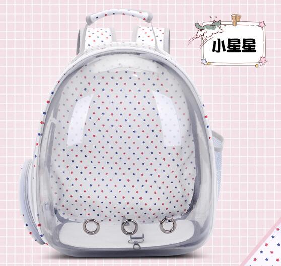 Star-Bolsa de transporte portátil para mascotas, bolso de mano transpirable con de cápsula espacial transparente, impermeable, mochila de viaje para exteriores, perros pequeños: White little star