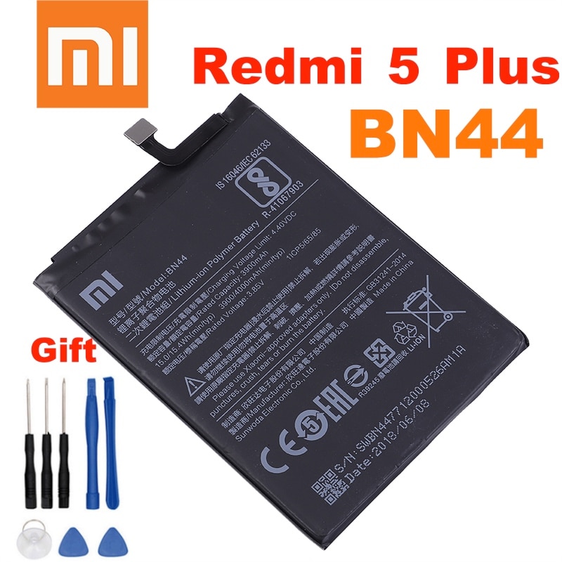 Xiao Mi Originele Telefoon Batterij BN44 Voor Xiaomi Redmi 5 Plus Vervangende Batterij 4000Mah Met Gratis Tools