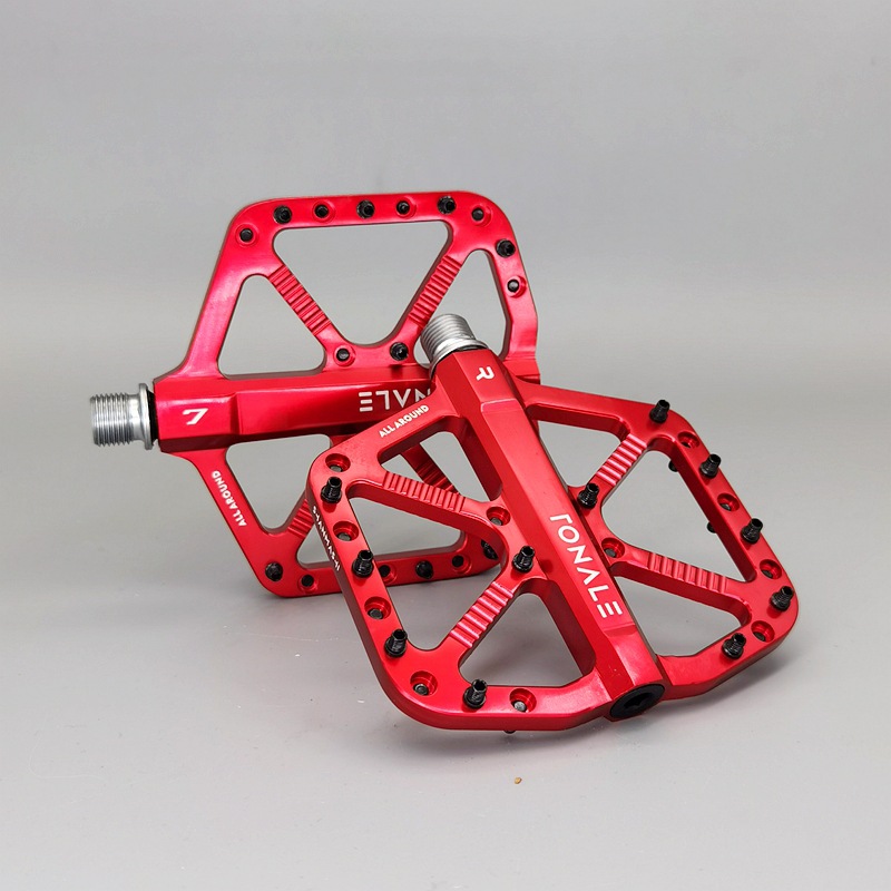 2025 Neue ultraleichte Mountainbike-Pedale, CNC-Aluminiumlegierung, poliert, 3-Lager-Pedale, MTB, Dirt Bike, rutschfeste Fahrradpedale: Rot