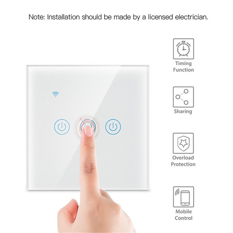 1/2/3/4 Gang WiFi Smart Light Switch 170-240V Touch Wireless Remote Control Home Wall Button For Alexa And Google Home Assistant