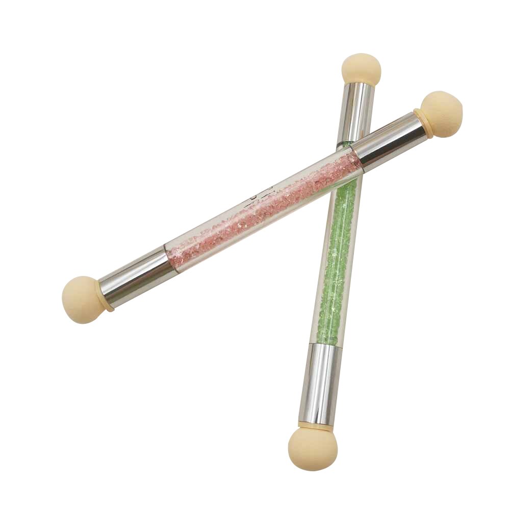 1 stuk dubbelzijdige borstel sponskop strass handvat nail art borstel nail art schildertool gradient arcering pen stippen