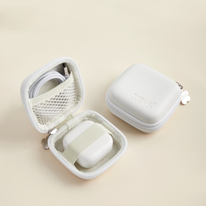 Sac de rangement portable en cuir Élpour gadgets numériques, mini coque rigide, étui de chargeur pour écouteurs, câble de données, évaluation de disque U