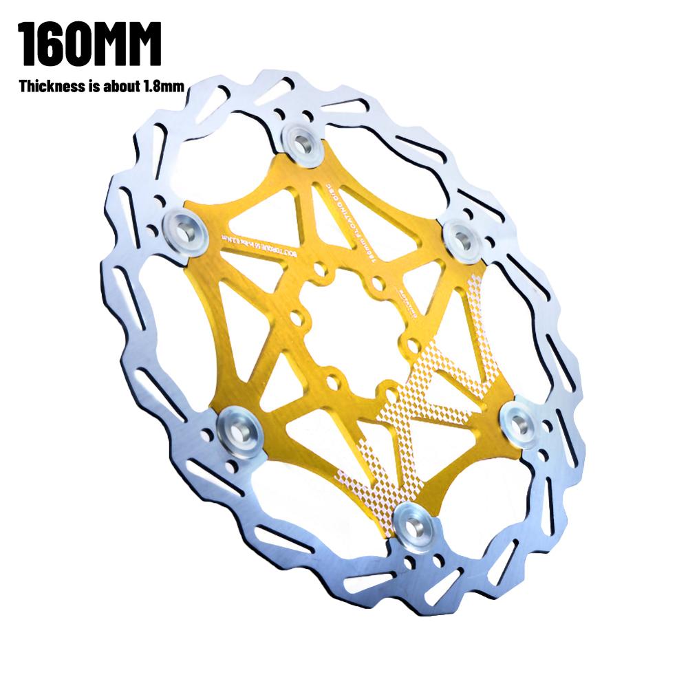 Bicycle Disc Brake MTB DH Brake Float Floating Disc Rotors 160mm/180mm/203mm Hydreaulic brake Pad Float Rotors Bicycle Parts: Gold