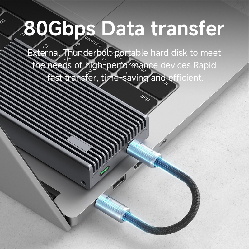 Hagibis USB4 Cable Portable Keychain Short C to C Cable Lanyard Type-C Cable 240W 80Gbps for Thunderbolt 4/5 iPhone 16 Pro SSD