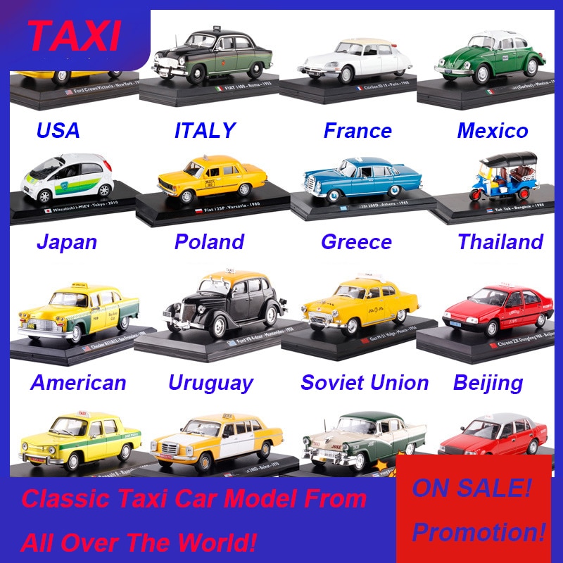 1:43 Scale Metal Alloy Classic FIAT FORD Cab Taxi Car Truck Model Diecast Alloy Car Model Auto Vehicles Toys For Collection