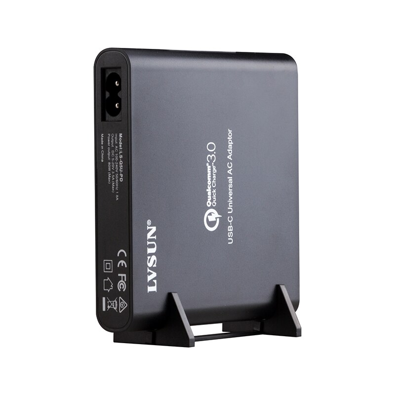 LVSUN QC 3.0 telefoon tablet laptop charger adapter type-c type c USB-C USB C lader voor Macbook Spectre 13 Yoga 5 Dell Hp Xiao mi