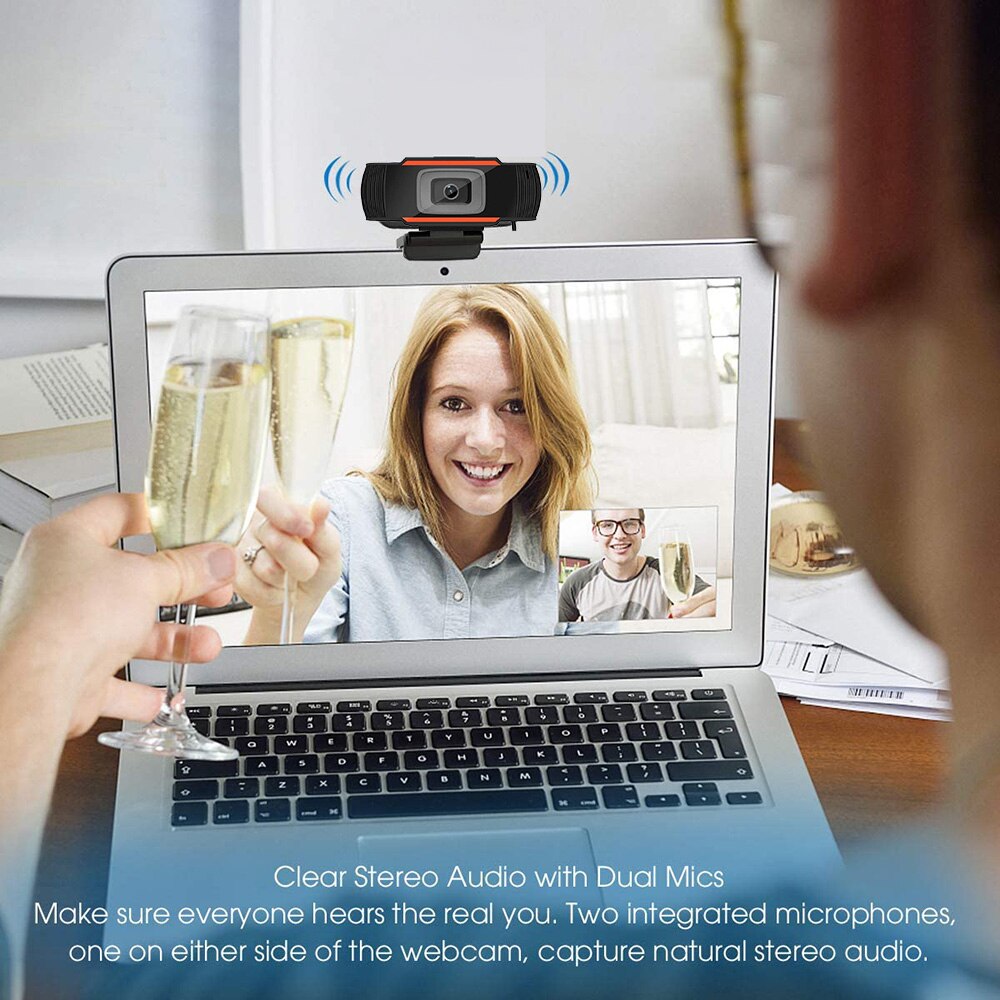 USB2.0 Computer Webcam HD 1080P Camera Rotatable With Noise-cancelling microphone Plug and play for Loptop Skype Conference