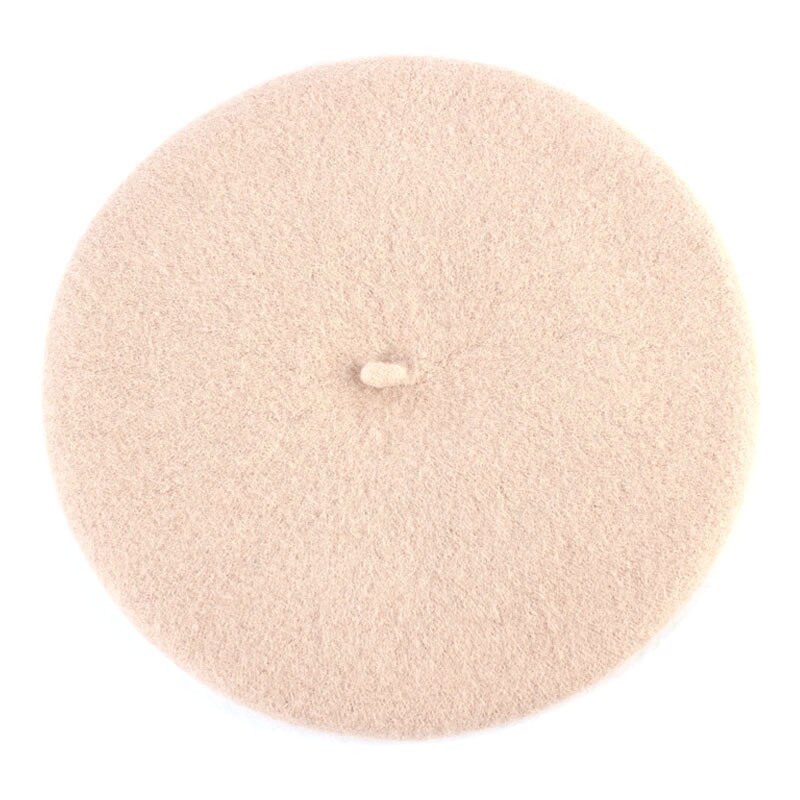 Baskerhatt för dam basker i solid varm ull för kvinnor godisfärg kashmir enfärgad fransk konstnär baskerhattar för flickor  gs102d: Mörk beige