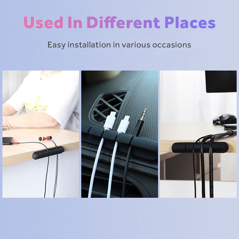 Silikon Kabel Organizer USB Kabel Halfter flexibel Kabel Wickler Verwaltung Clips Halfter Für Maus Tastatur Kopfhörer Schreibtisch