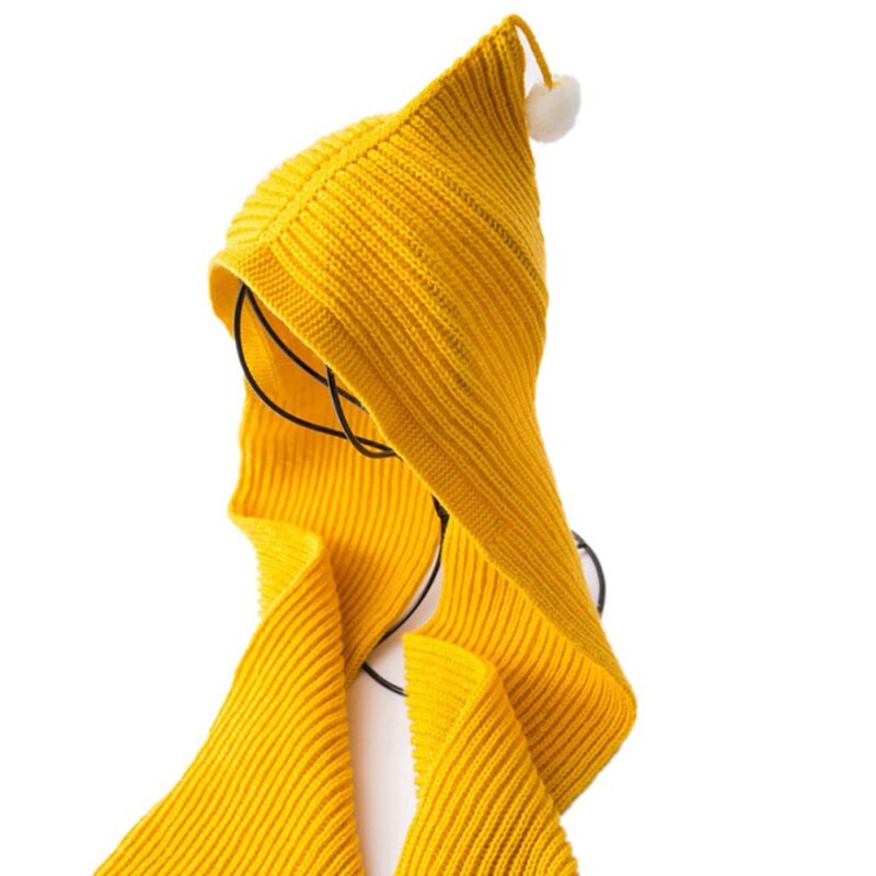 1 Pcs Gestrickte Mit Kapuze Schal Erwachsene Kind Baumwolle Mischung Herbst Winter Kappe Neck Ohr Wärmer Wrap: YE