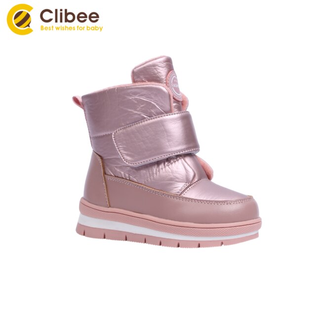 Clibee Mädchen Jungen Winter Schnee Stiefel freundlicher Warme Wasserdichte Anti-Unterhose Anti-Kollision Höhe-schneiden Außen Schuhe freundlicher Stiefel 22-27: Rosa / 26