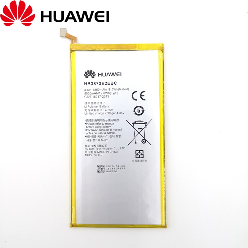 Huawei 100%  original 5000ma hb3873 e 2 ebc tablet batteri til huawei mediapad  x2 honor  x1 7d-503l 7d-501u batteri