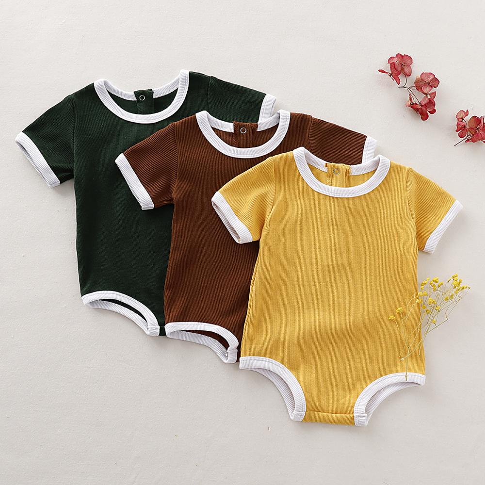 Eenvoudige Mode Zomer Pyjama Pasgeboren Baby Jongens Meisjes Kleding Katoen Casual Korte Mouw Peuter Infant Outfit Sets Nachtjapon