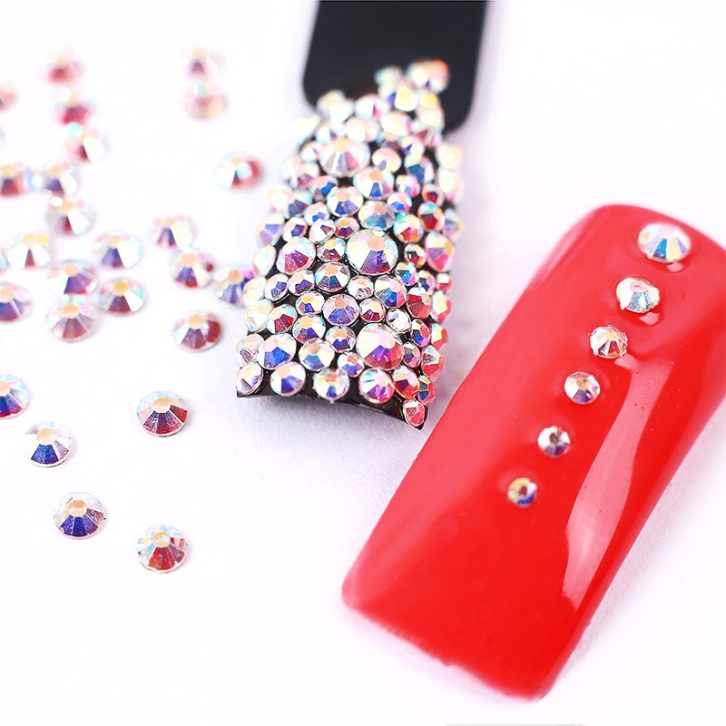 Kristall nail art dekorationer glas strass nagel strass nagel konst strass ädelstenar stenar för naglar tillbehör  tz1002