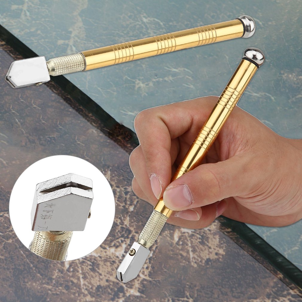 Draagbare Diamant Goud Pen Glassnijder Glas Strass Zelfsmerende Olie Feed Getipt Glassnijder Cutting Craft Beglazing Tool