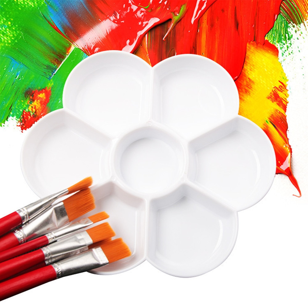 Plastic Palette Art Paint Plastic Drawing Color Palette for Oil Watercolour Painting Pallet Painting Tool Student Stationery
