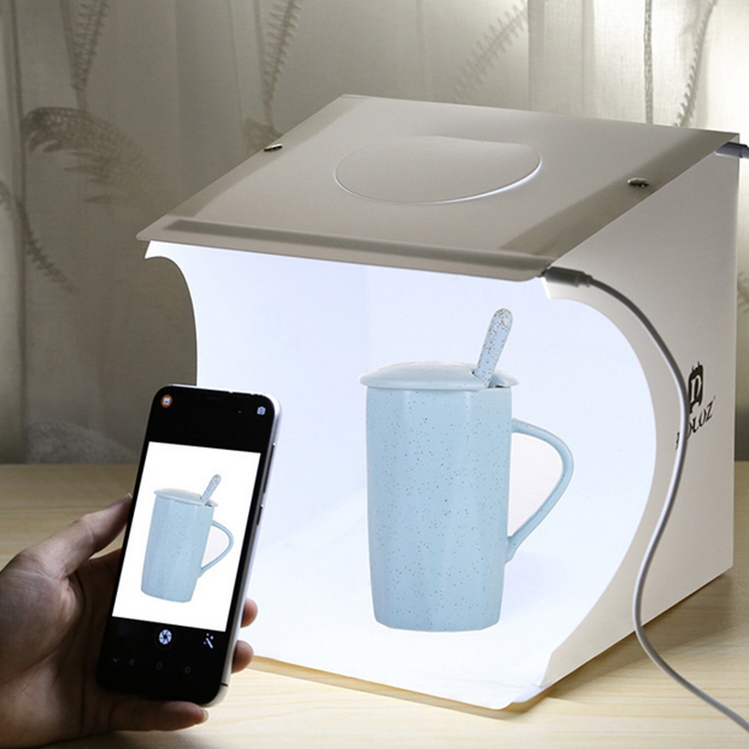 Gosear plegable Mini LED foto estudio fotografía caja de luz tienda con Cable USB telones de fondo para artistas profesionales