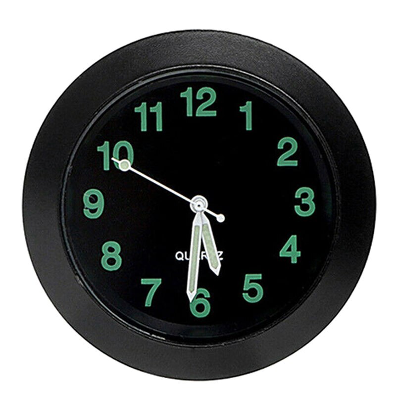 Mini Leucht Auto Armaturenbrett Luft entlüften Stock-Auf Zeit Uhr Quarz Analog Uhr: Schwarz