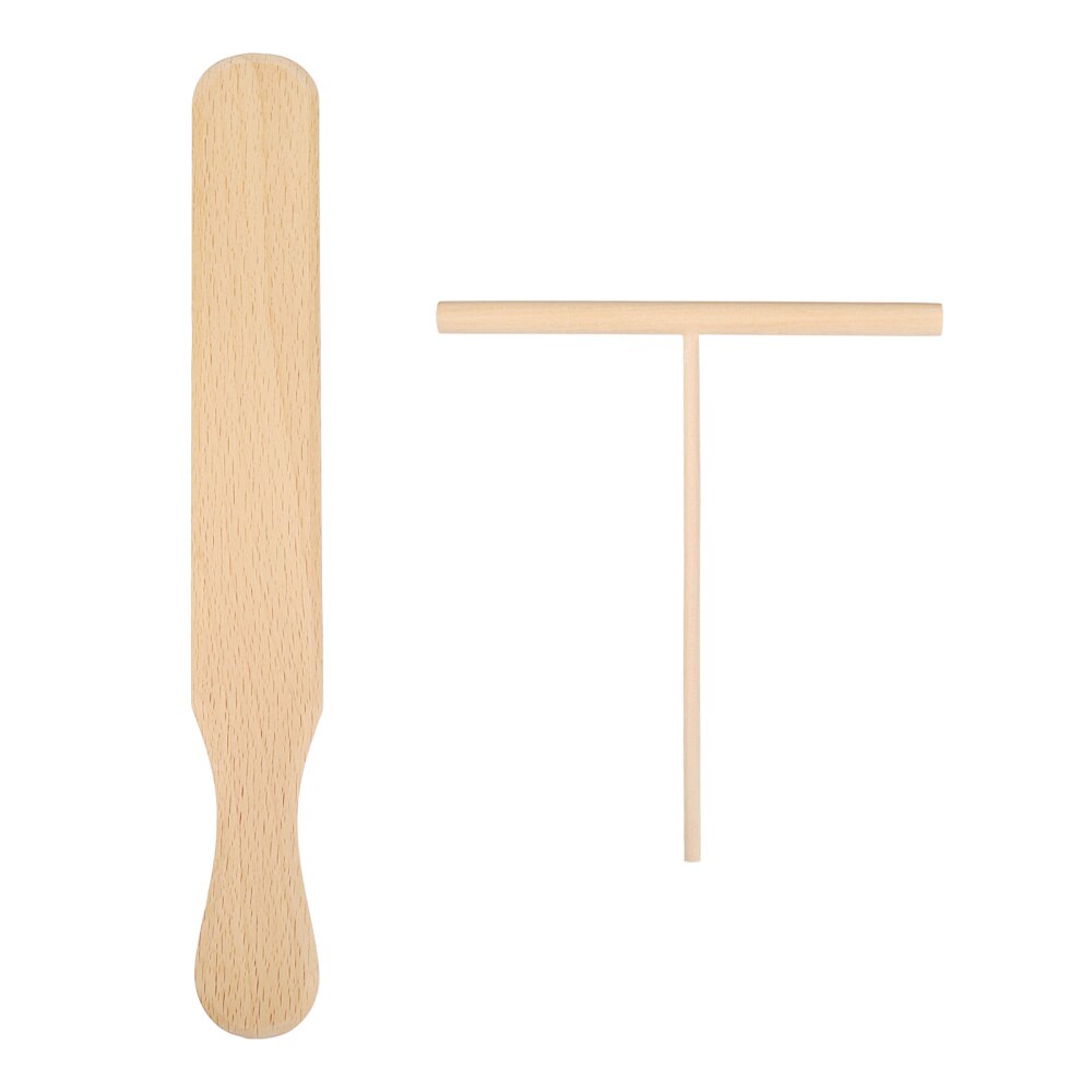 Cabilock 2Pcs Houten Crêpe Spreader Spatel Set Tortilla Hark Verspreiden Gereedschap Pannenkoek Koken Gebruiksvoorwerpen: Default Title