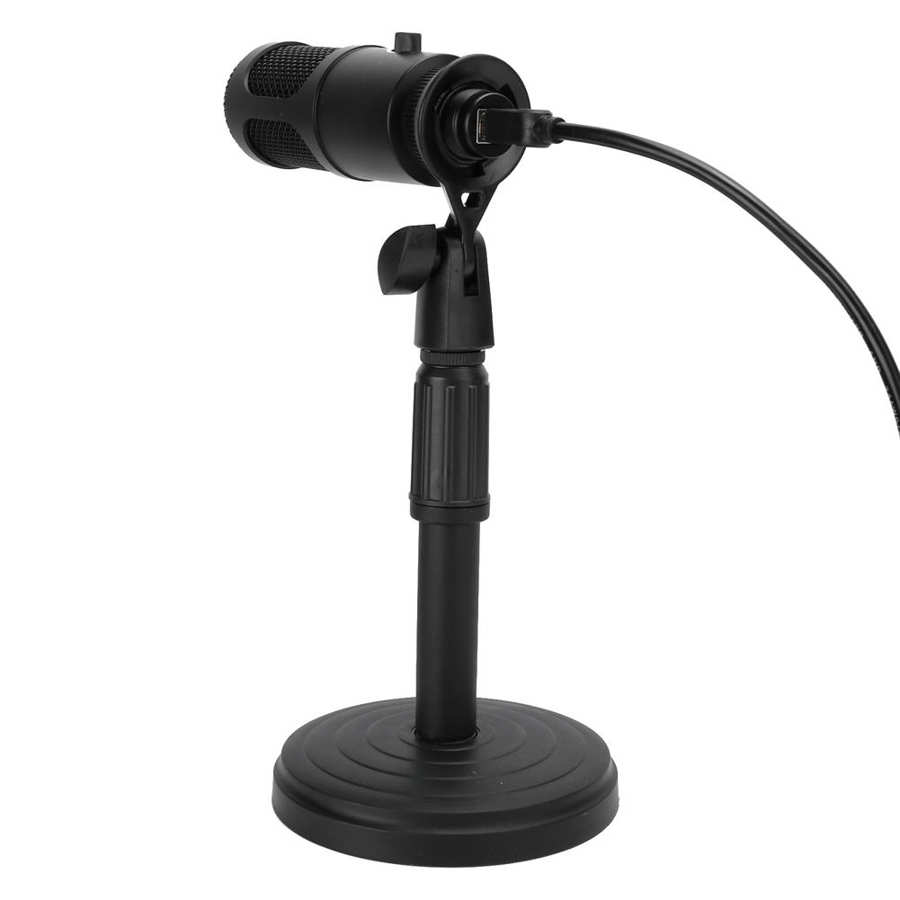 Game Microphone Desktop Base Retractable Stand USB Microphone Computer Condenser Drive-Free Game Mic Computer Condenser