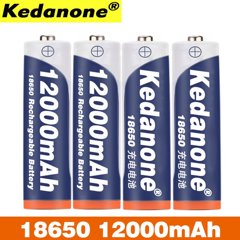 Kedanone 18650 rechargeable battery 3.7 in 18650 12000 mAhcapacity lithium-ion rechargeable battery for flashlight torch battery