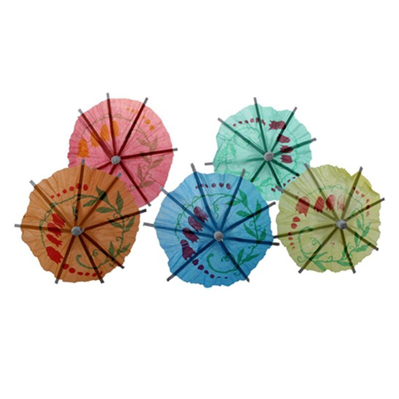 CSS 50x/lot Wedding Cocktail Drinks Party Sticks Paper Parasol Umbrella