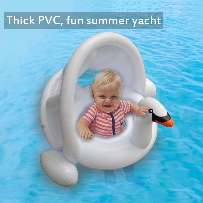 Zomer Baby Zwemmen Ring Opblaasbare Draagbare Opvouwbare Witte Zwaan Water Seat Kids Zoete Strand Swim Training Props