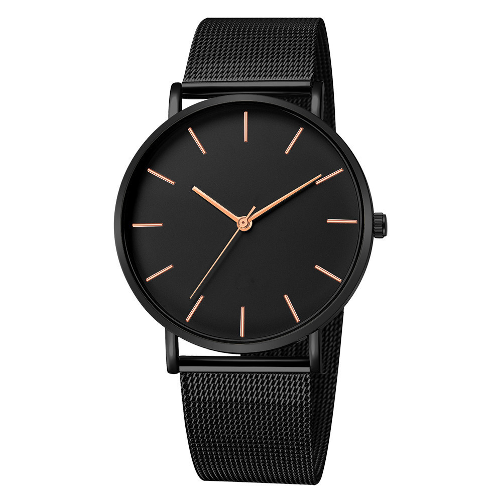 Freizeit Einfache Ultra Dünne Männer Frauen Kreative Schwarz Edelstahl Quarz Uhren Männer Business Männlich Armbanduhr Uhr: Mehrfarben
