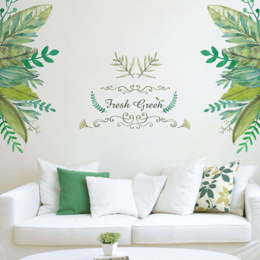 Wall stickers Waterproof Removable DIY Beach Tropical Palm Leaves window Stickers Modern Art Vinyl Decal Wall Mural home decor#: 50 x 70cm