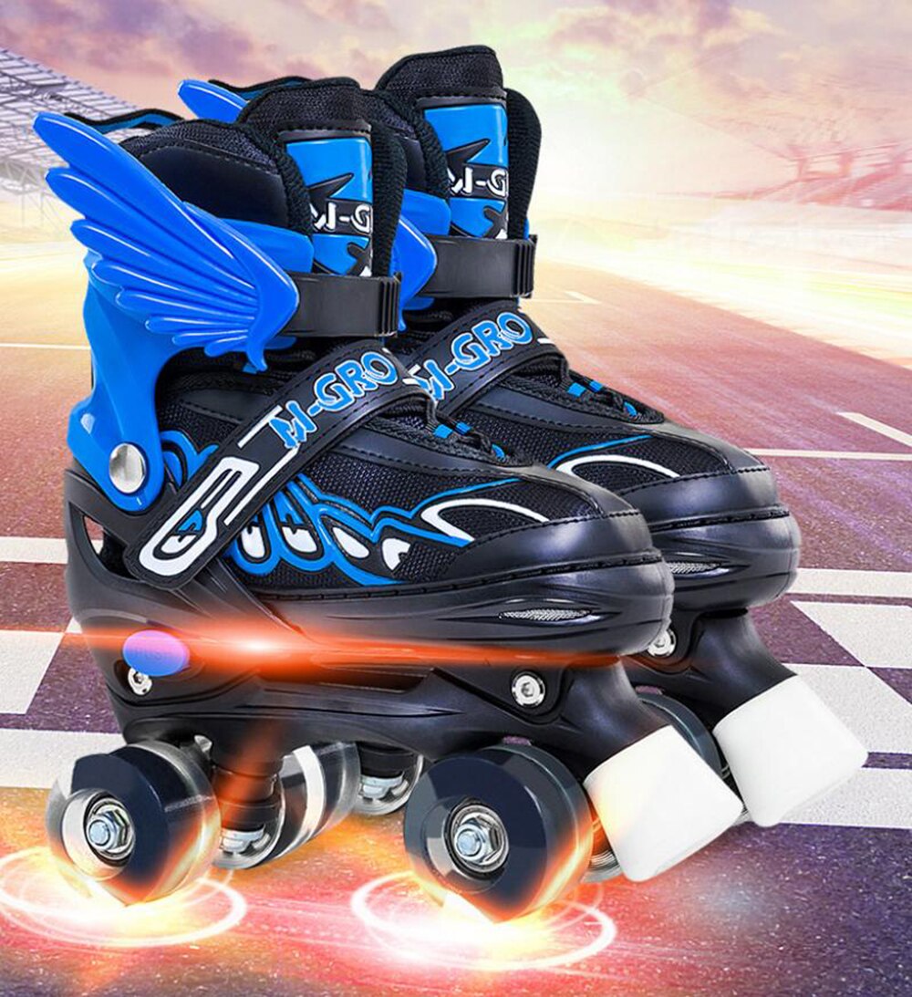 neue Kinder Einstellbare Skates Rollschuhe Jungen Mädchen kinder Rollschuhe Schuhe Flash 4-Räder Außen Sport skates