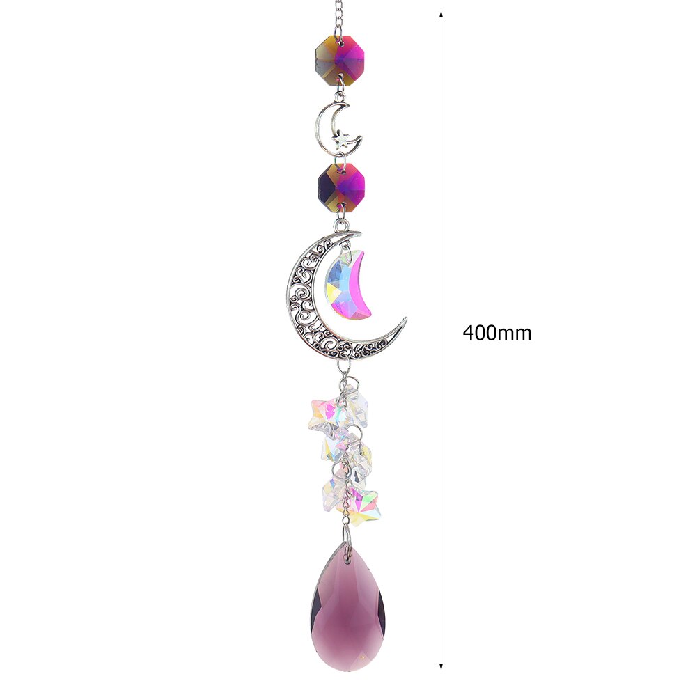 Sun catcher Crystal Moon campanelli eolici prismi diamantati appeso luce Catcher arcobaleno fai tende da finestra pendente decorazioni per la casa