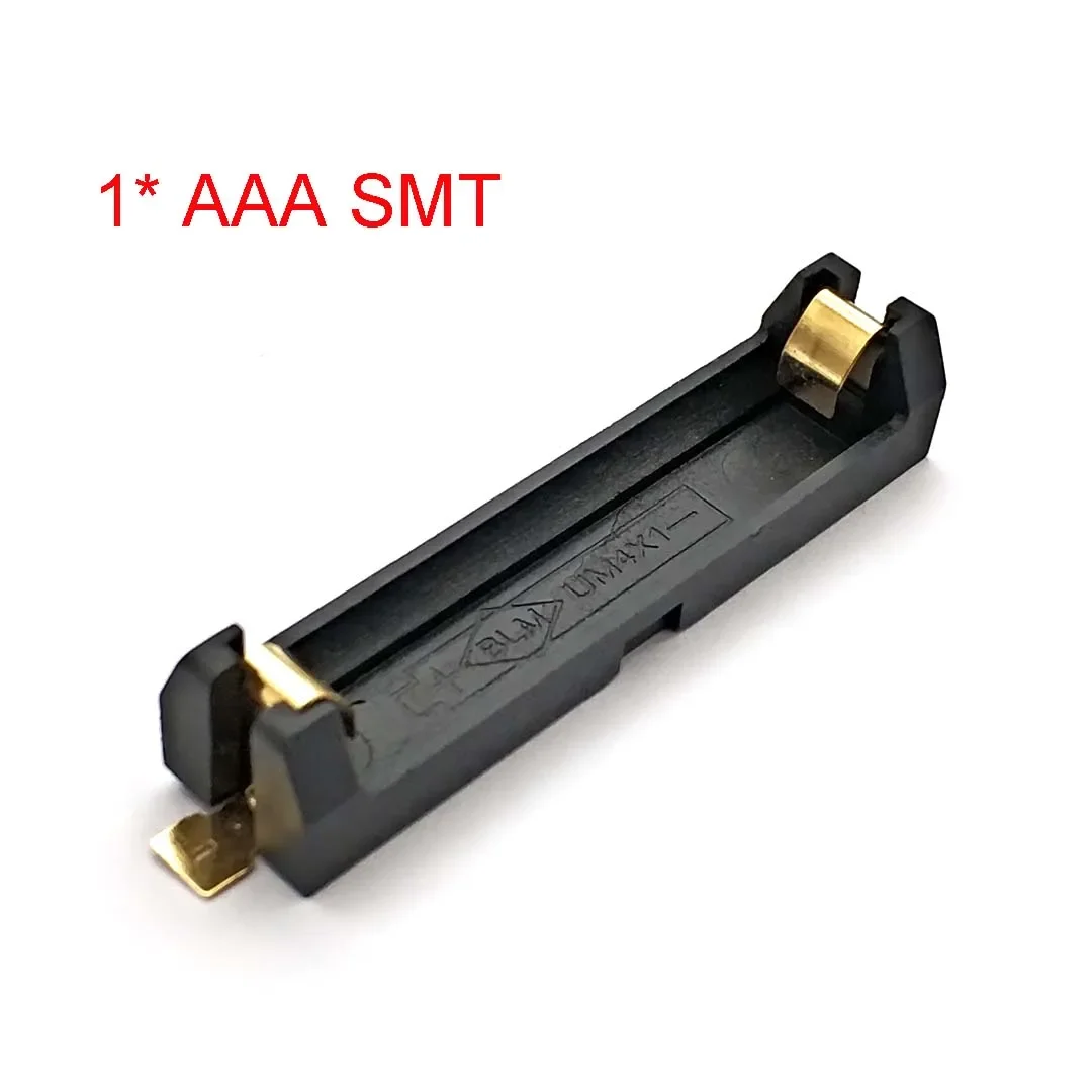 Alta qualidade 1/2 slot aaa suporte de bateria smd smt caixa de bateria com pinos de bronze diy caixa de mola de bateria de lítio: BRANCO