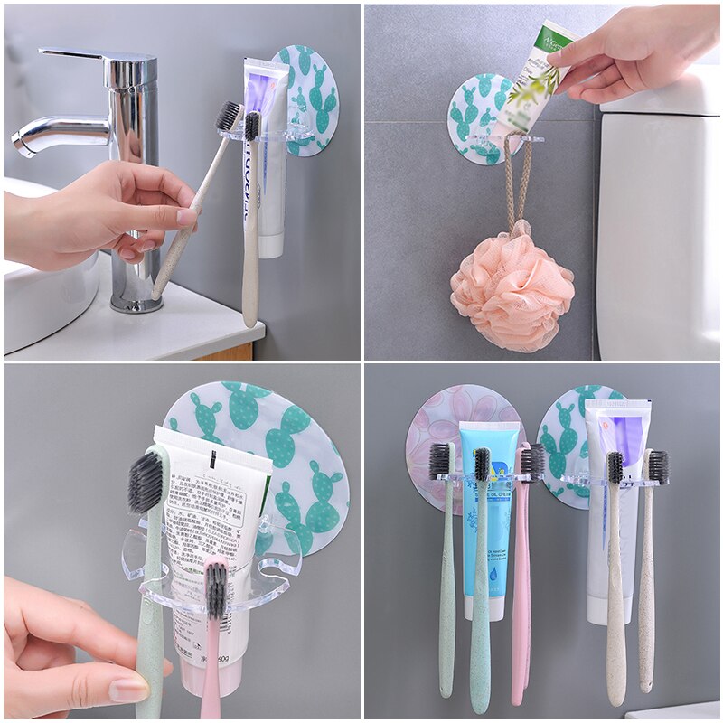 Badkamer Accessoires Disc Multicard Slot Tandenborstel Houders Tandenborstel Organizer Opknoping Rekken Tanden Borstel Opslag Muur Gemonteerde
