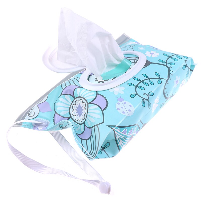 1PC Baby Wipes Box Wet Wipe Box Cleaning Wipes Carrying Bag Clamshell Snap Strap Wipe Container Case