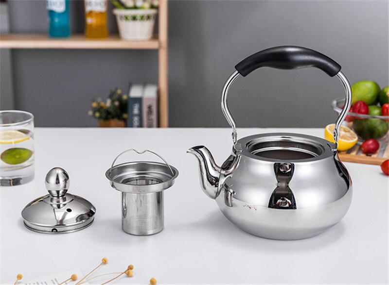 Stainless steel teapot thickened with kungfu tea small teapot brewing flower tea pot with filter screen Tea making teapot family