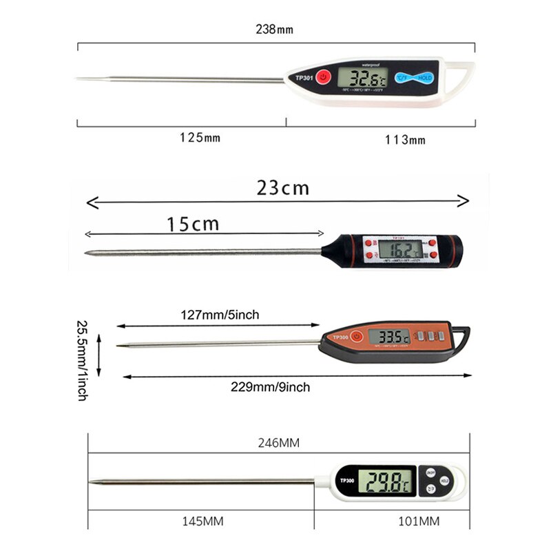 TP300 Food Digital Thermometer For Kitchen BBQ Probe Meat Water Milk Household Cooking Electronic Oven Thermometer Gauge Tools