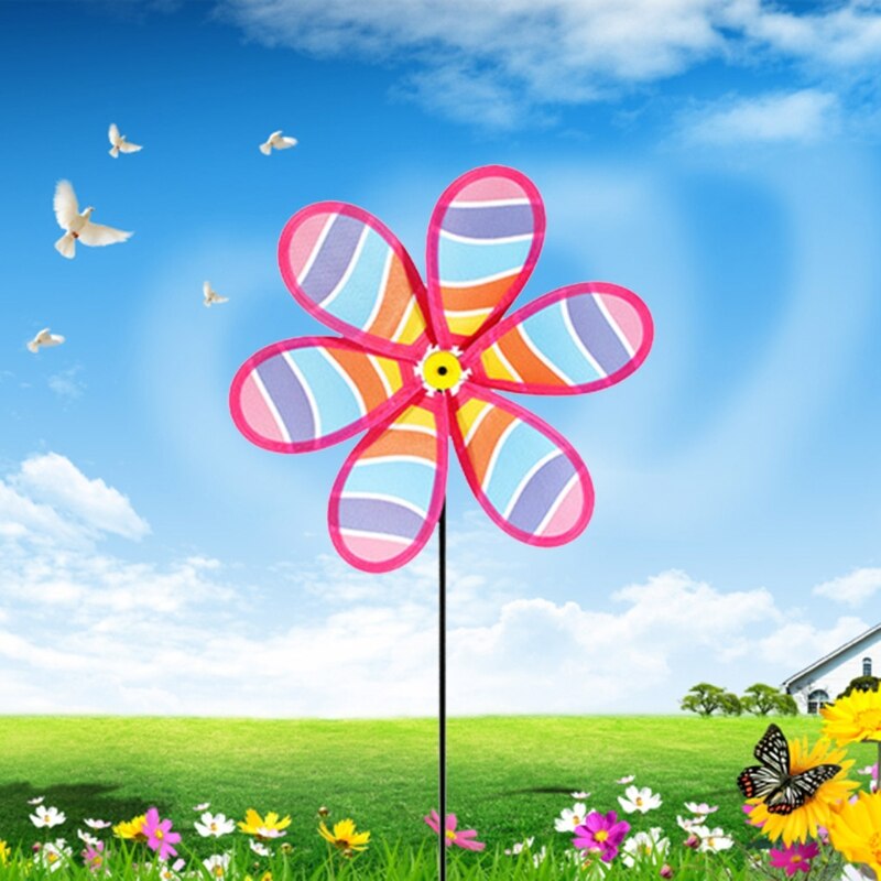 4pcs Colorful 6 Blade Wind Spinners Lawn Pinwheels Windmill Party Pinwheel Toys N7MD