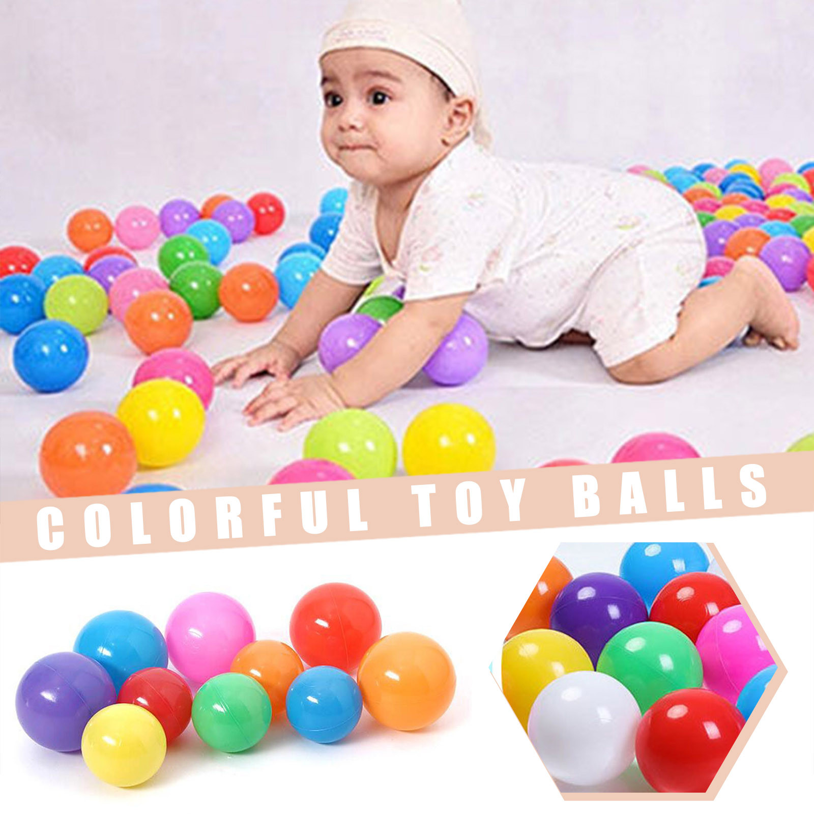 Fausse boule colorée pour enfants, balle en plastique souple, piscine IkWater Ocean Wave, jouets d'extérieur pour enfants, bébé, 50 pièces, 100 pièces