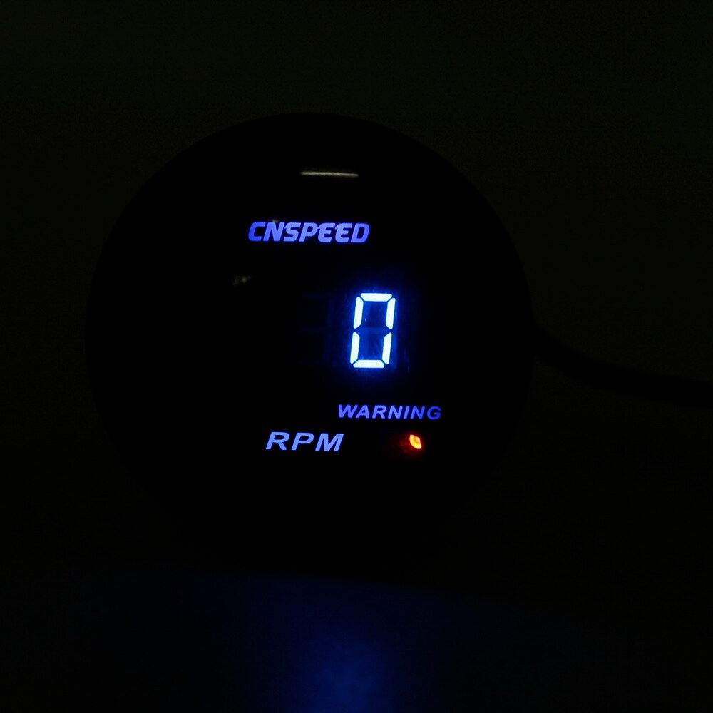 CNSPEED Digital 2"52mm Auto Tachometer Gauge 0-9000 RPM Blue Led Light tachometer Meter Car Gauge